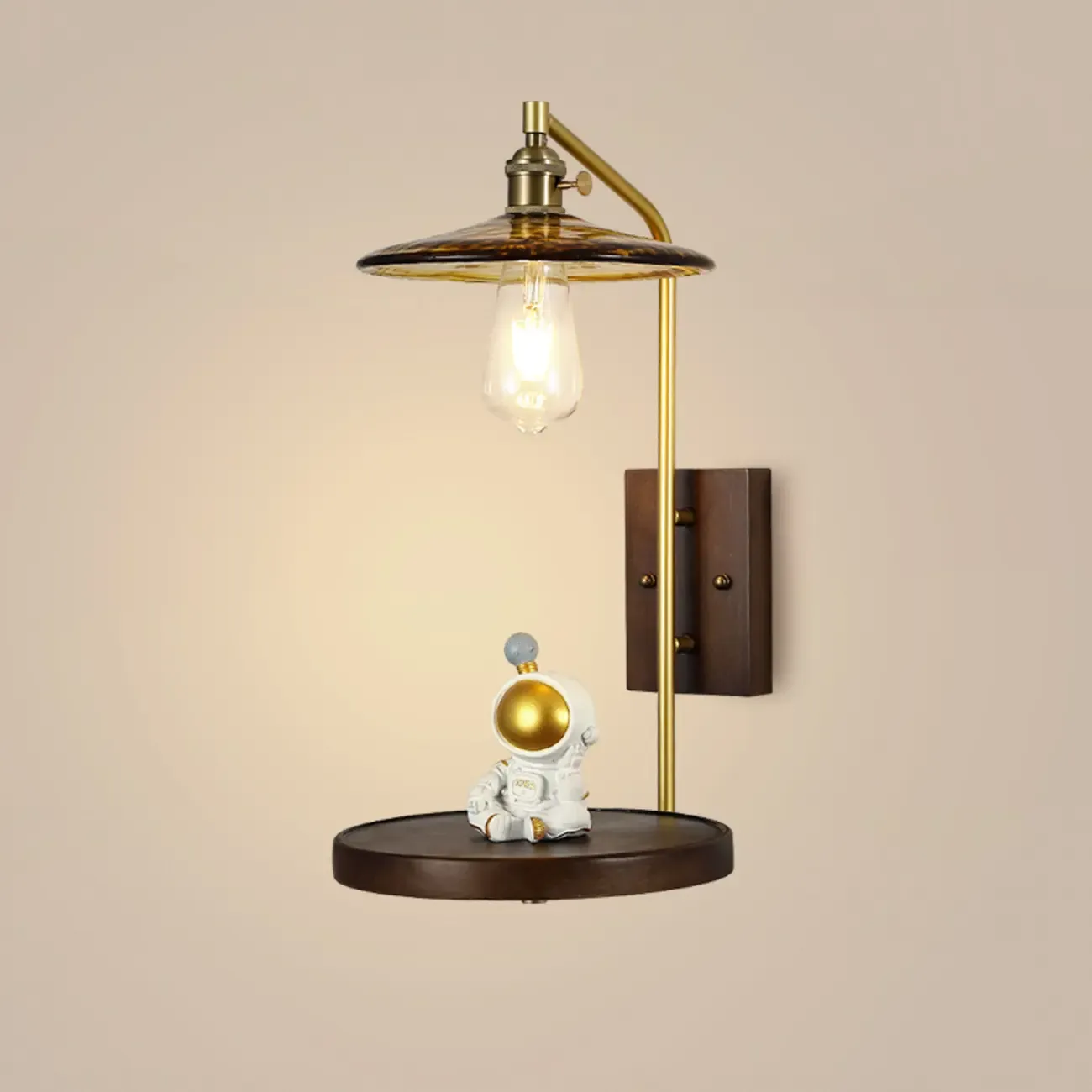 Retro Golden Skeleton Bedside LED Wall Light Image - 4