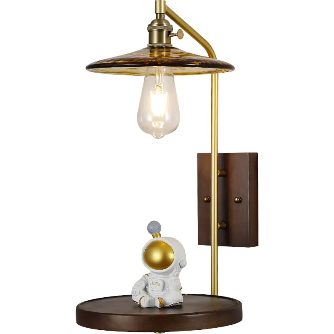 Retro Golden Skeleton Bedside LED Wall Light Image - 5