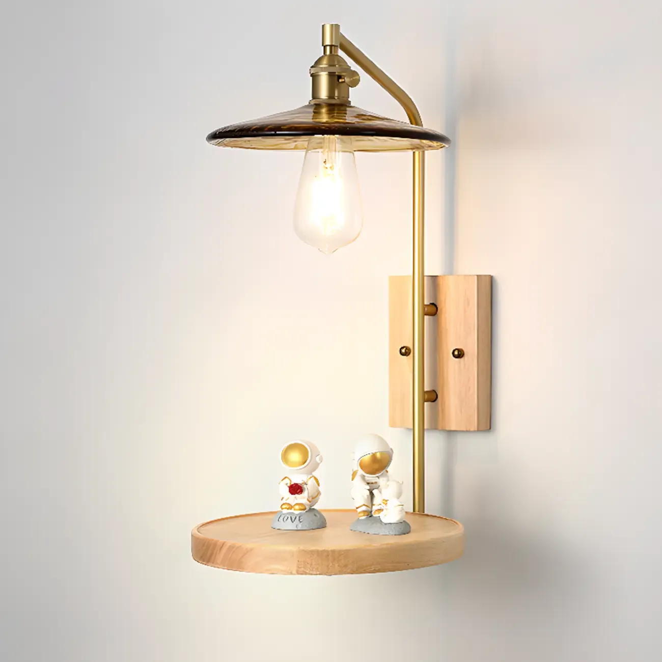 Retro Golden Skeleton Bedside LED Wall Light Image - 7