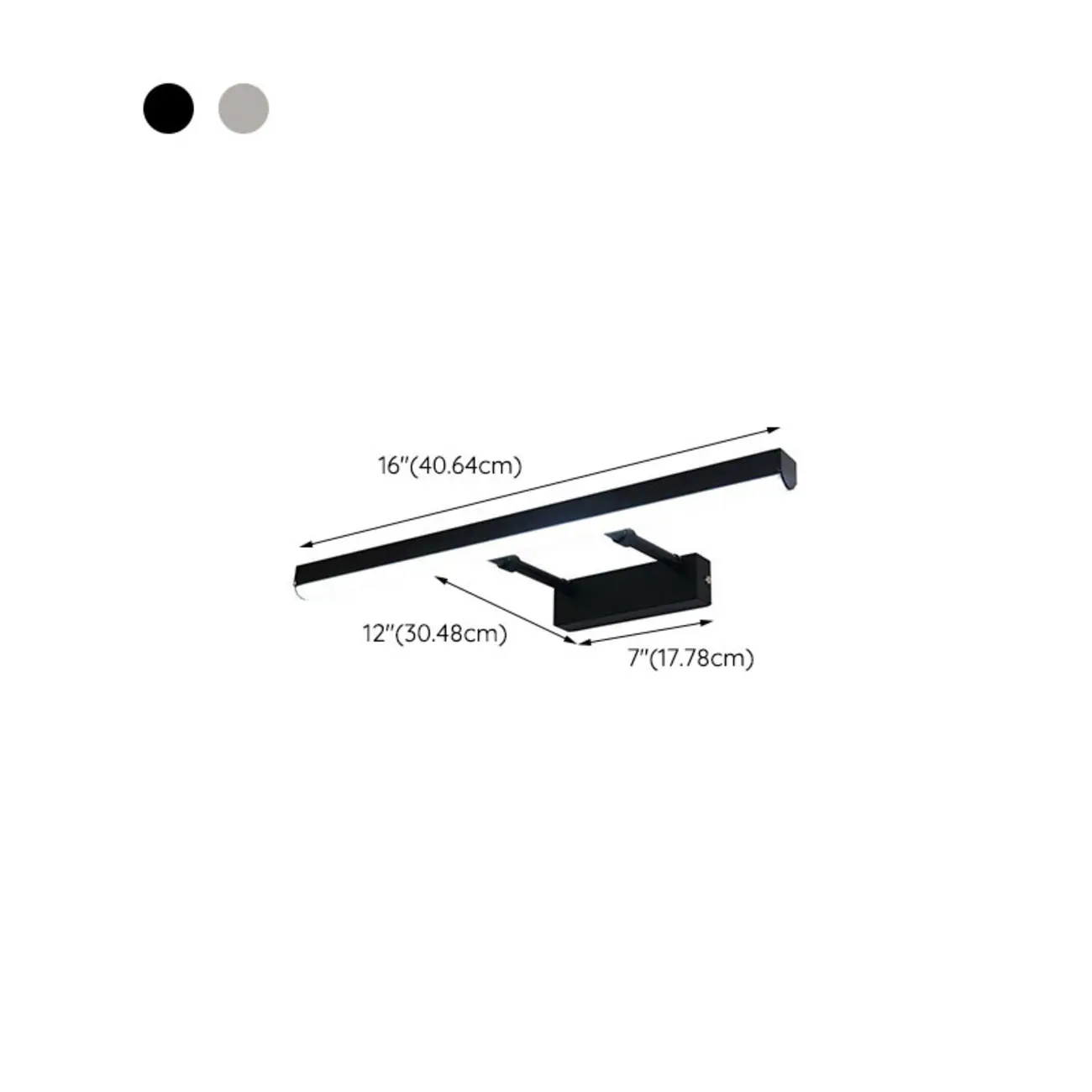 Modern Black LED Bathroom Vanity Light  with Integrated LED #size