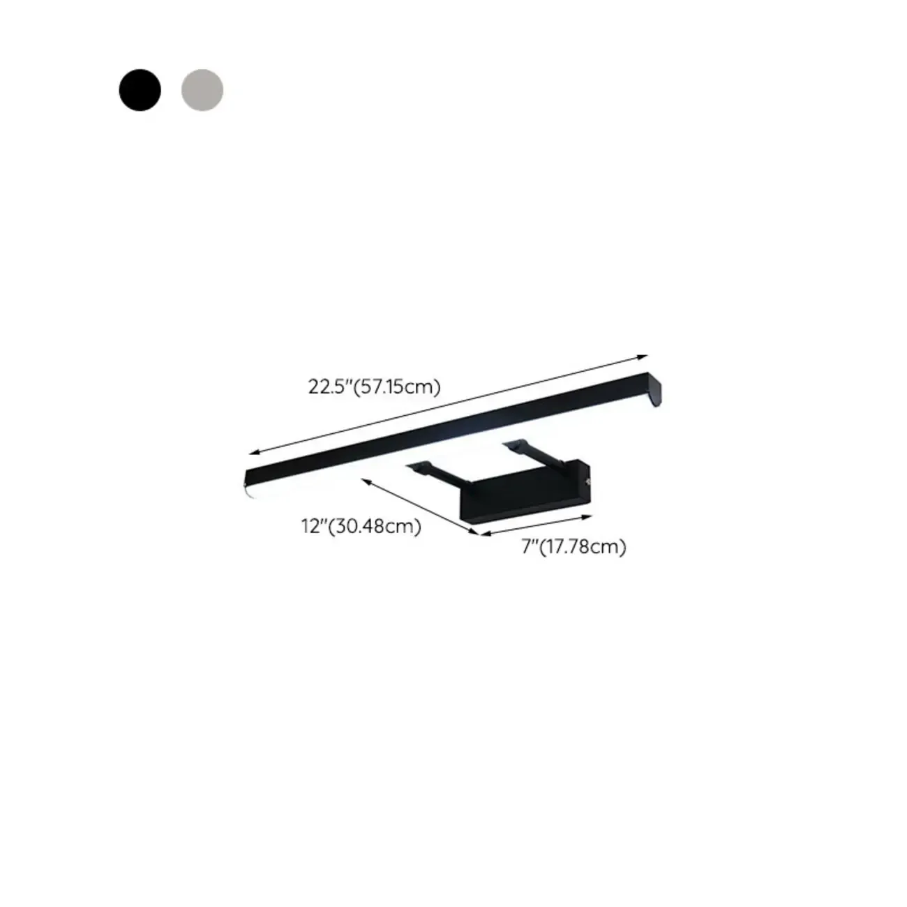 Modern Black LED Bathroom Vanity Light  with Integrated LED Image - 12