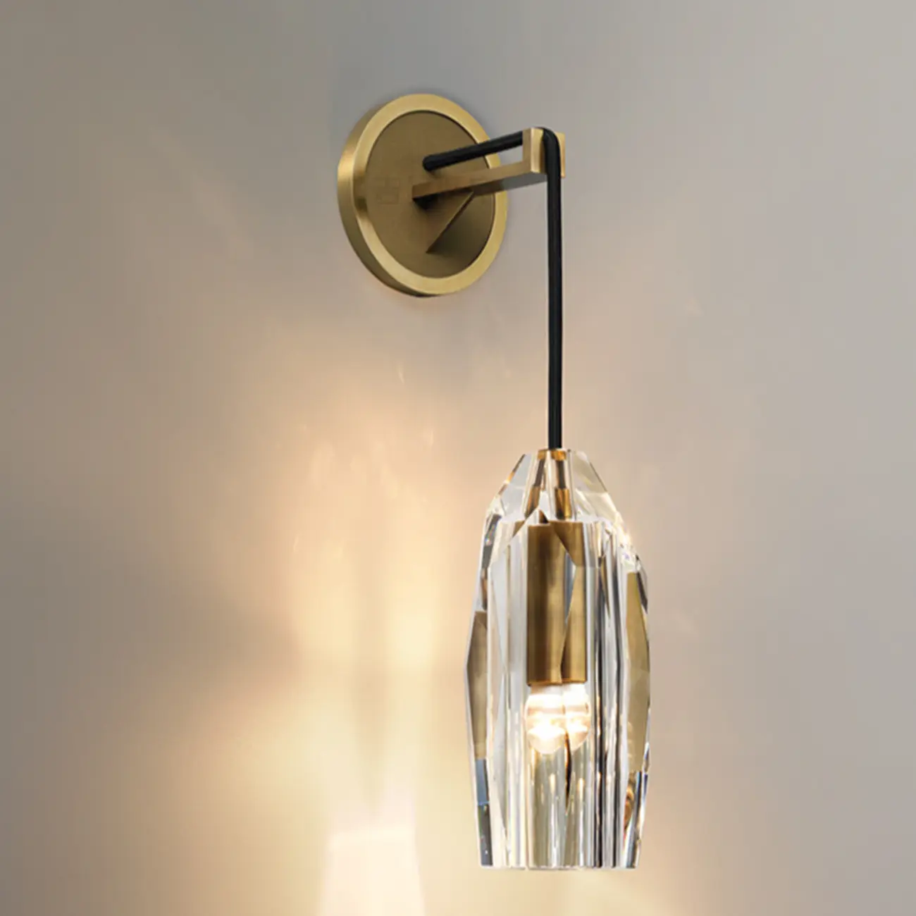 Elegant Vertical Wall Light with Clear Rock Crystal Down Shade Image - 8 | homeyfad