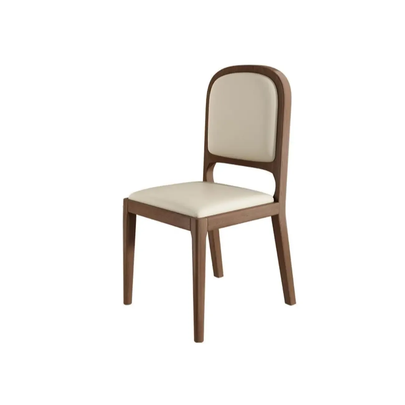 Modern Wooden Upholstered Faux Leather Armless Dining Chair Image - 10
