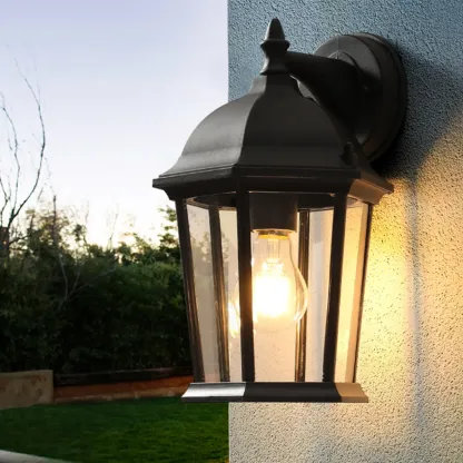 Industrial Cage Outdoor Black Wall Sconce Light  Image - 8