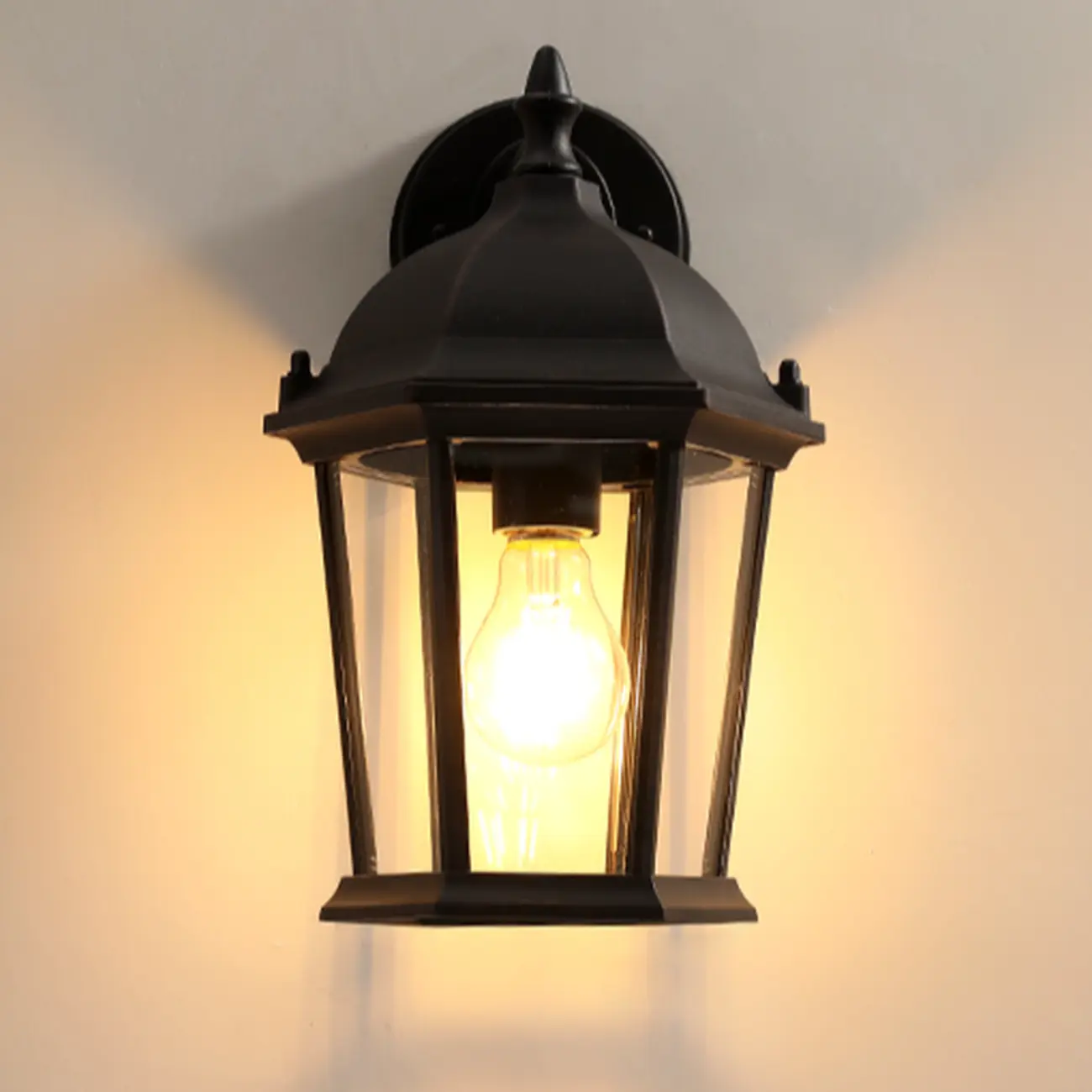 Industrial Cage Outdoor Black Wall Sconce Light  Image - 10 | homeyfad