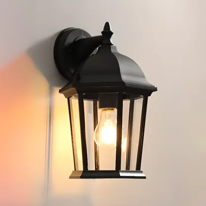 Industrial Cage Outdoor Black Wall Sconce Light  Image - 11