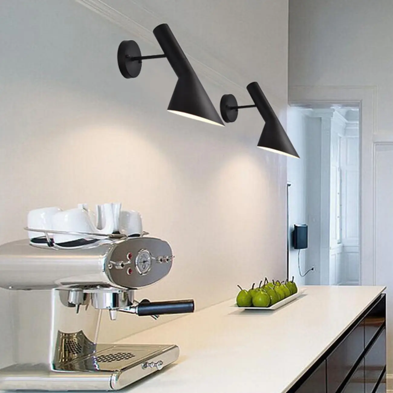 Minimalistic Black Cone Metal Wall Light  Image - 1 | homeyfad