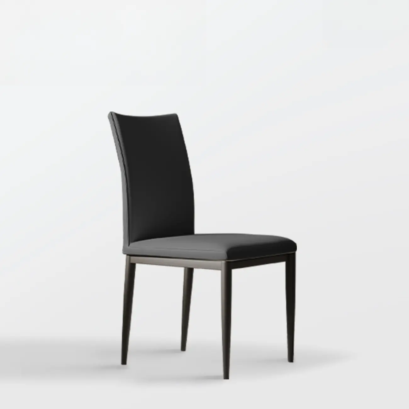 Modern Faux Leather Upholstered Solid Back Dining Chair Image - 2 | homeyfad