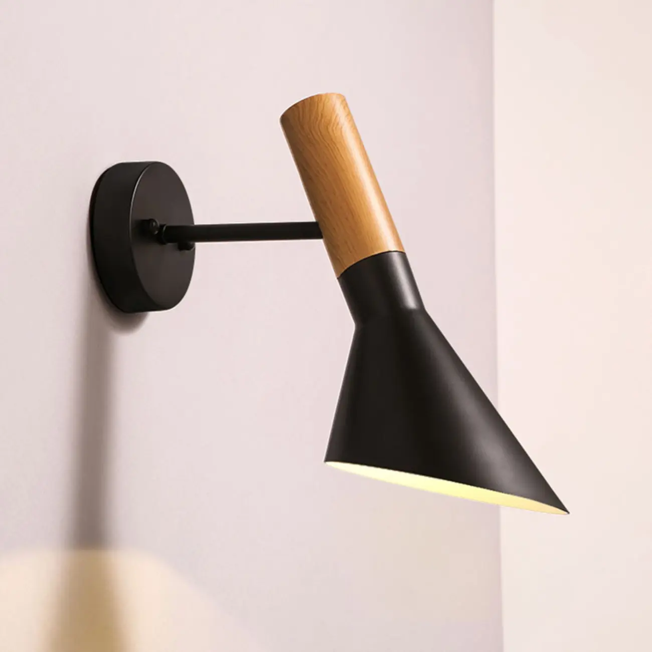 Minimalistic Black Cone Metal Wall Light  Image - 8 | homeyfad