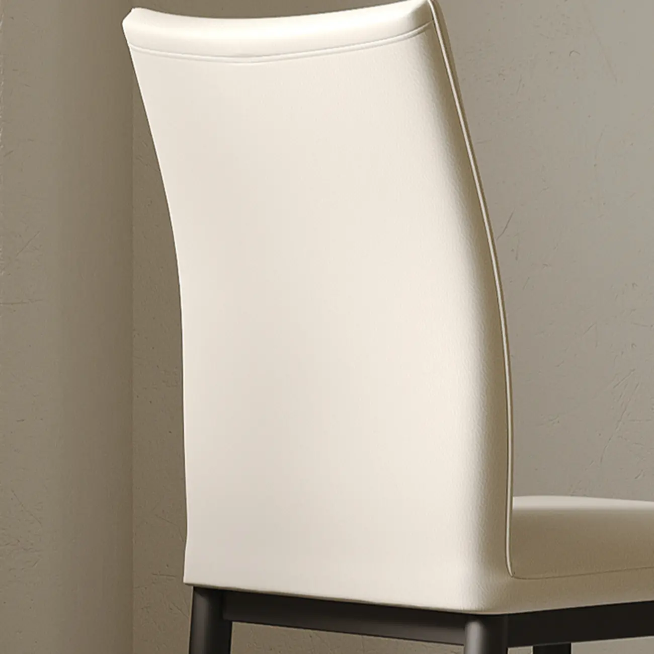 Modern Faux Leather Upholstered Solid Back Dining Chair Image - 10 | homeyfad