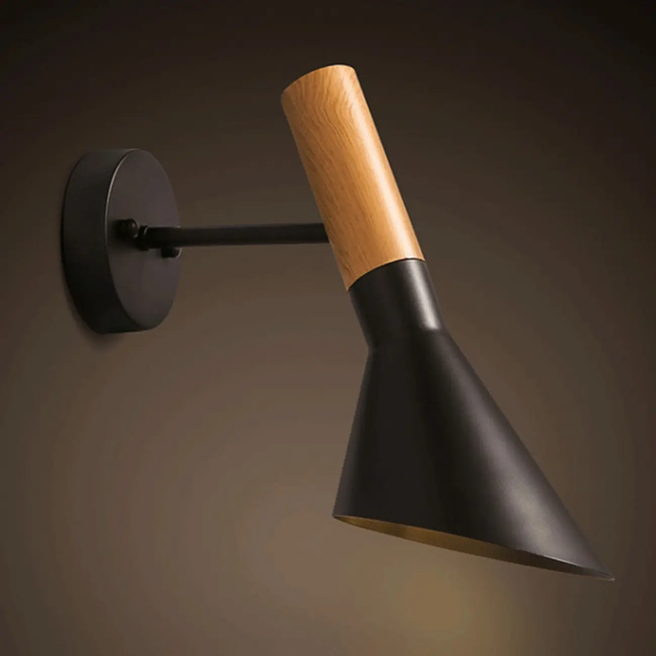 Minimalistic Black Cone Metal Wall Light  Image - 11 | homeyfad