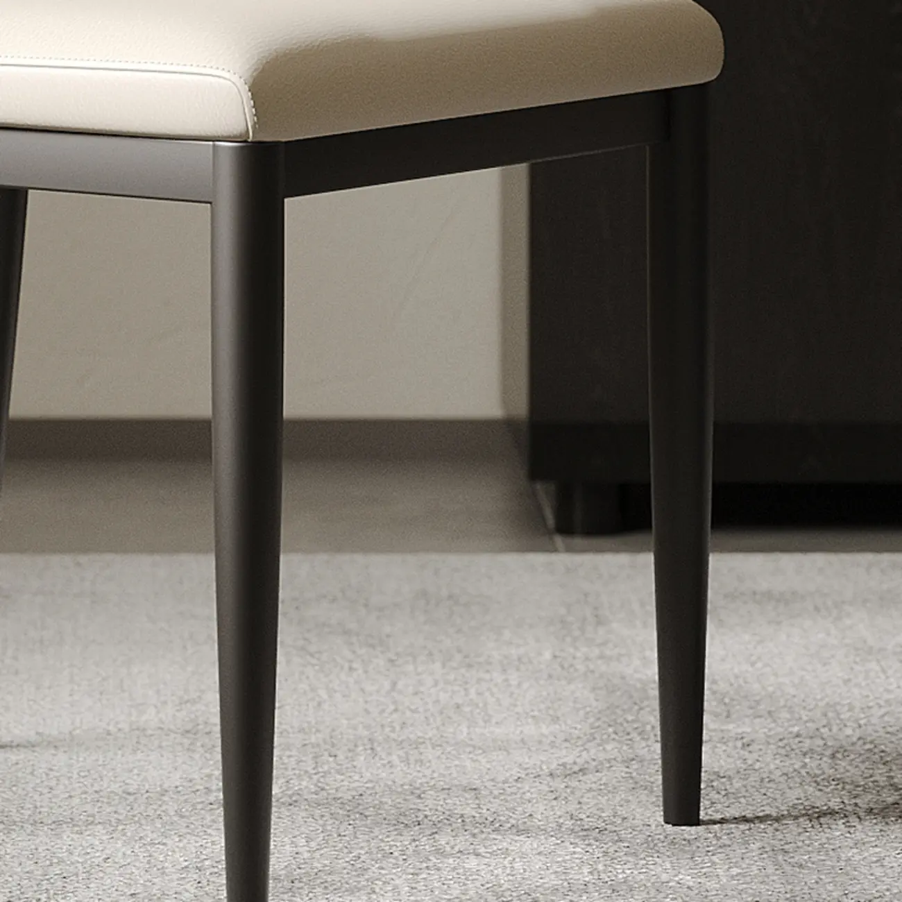 Modern Faux Leather Upholstered Solid Back Dining Chair Image - 12 | homeyfad