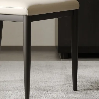 Modern Faux Leather Upholstered Solid Back Dining Chair Image - 12