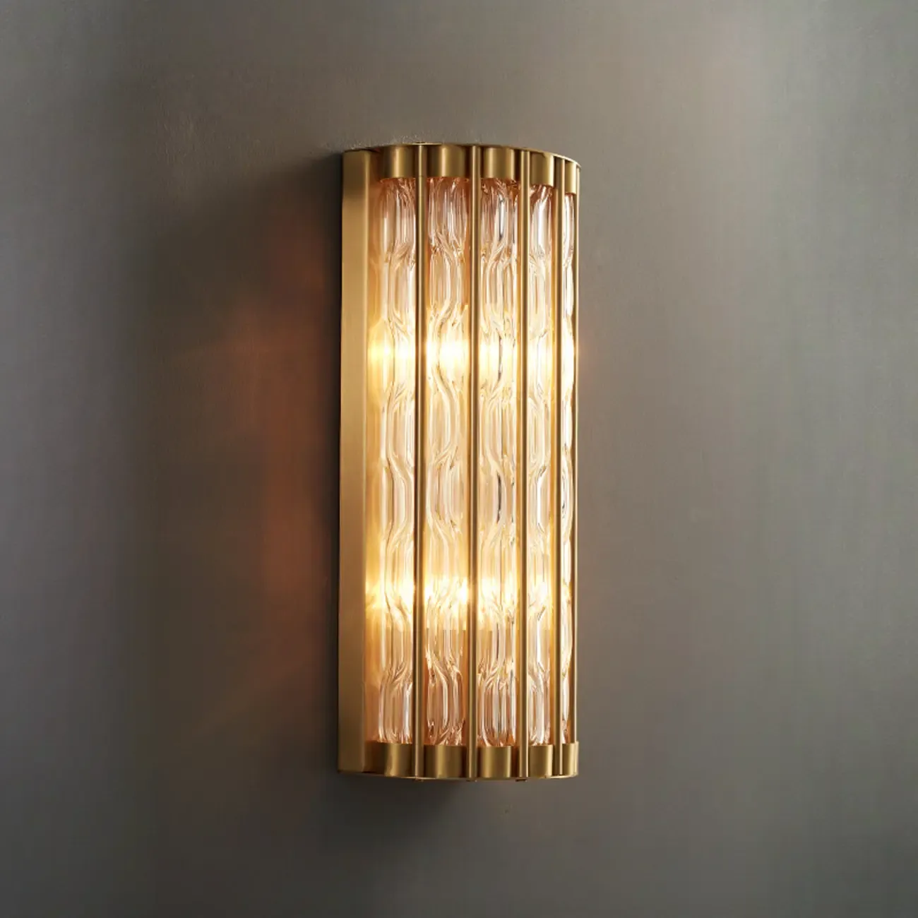 Modern Crystal Wall Light with Brass for Indoor Decor Image - 6