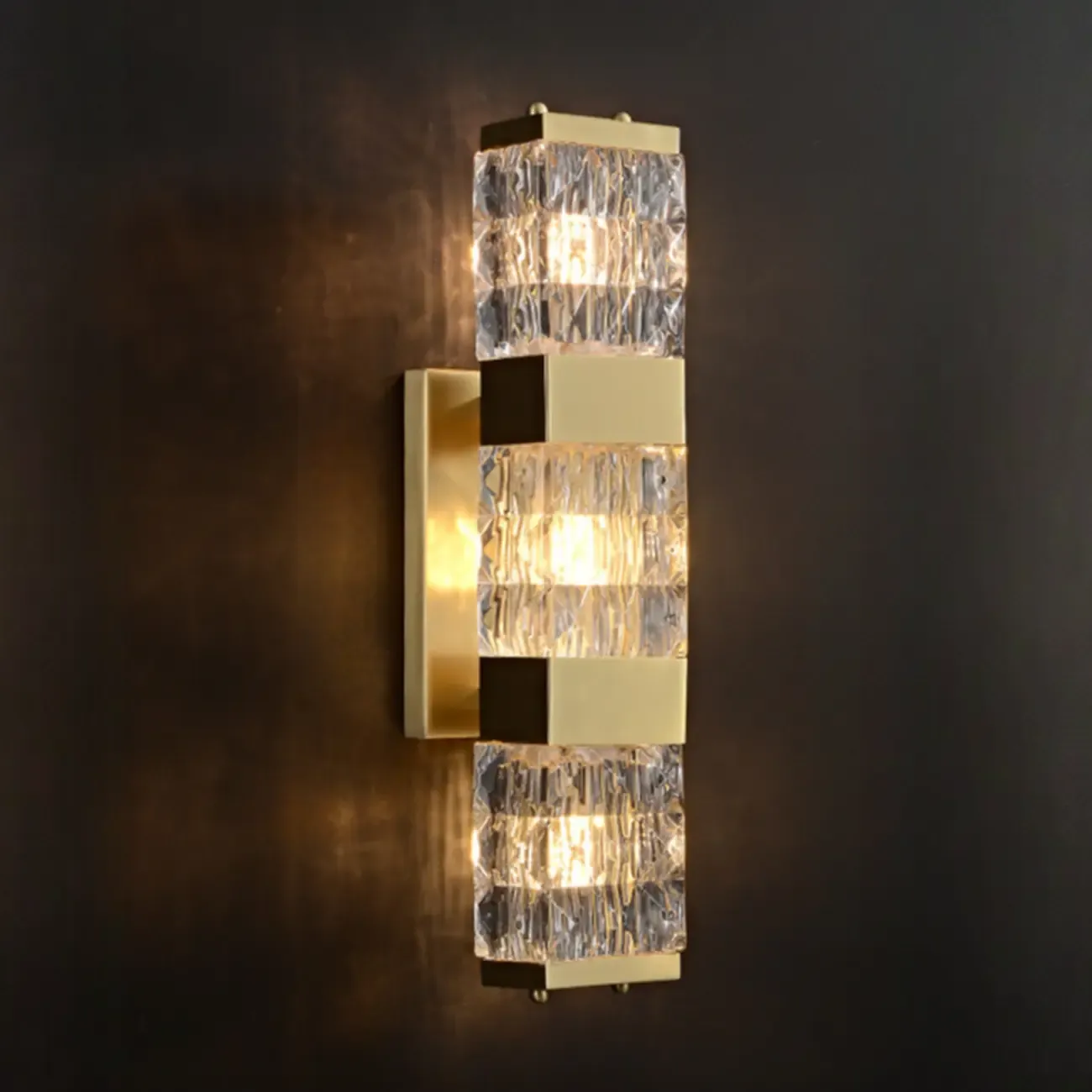 Modern Crystal Wall Light with Brass for Indoor Decor Image - 7