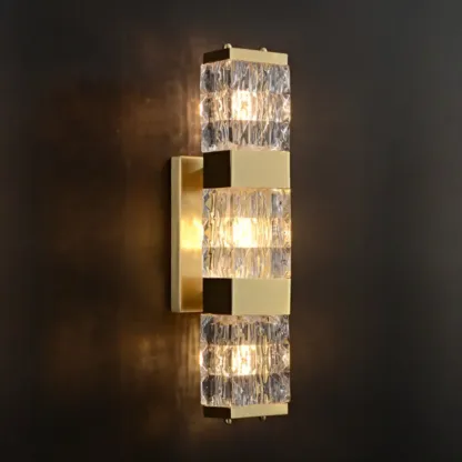 Modern Crystal Wall Light with Brass for Indoor Decor Image - 7