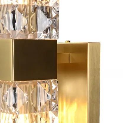 Modern Crystal Wall Light with Brass for Indoor Decor Image - 12
