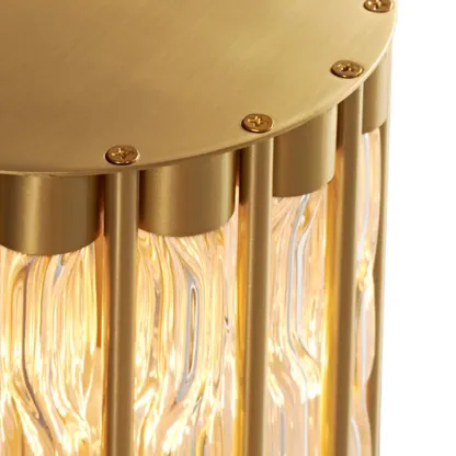 Modern Crystal Wall Light with Brass for Indoor Decor Image - 13