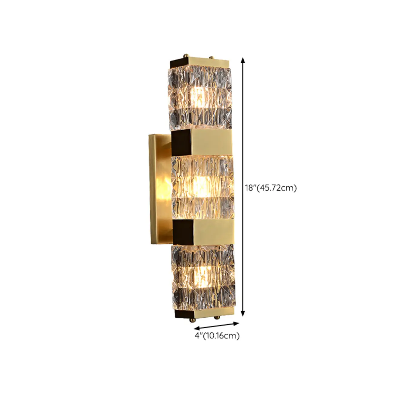 Modern Crystal Wall Light with Brass for Indoor Decor #size