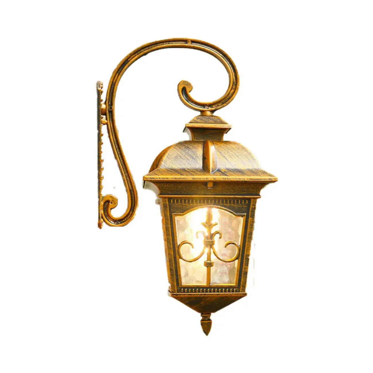 Vintage Aluminum Bronze Curved Arm Wall Light Image - 5