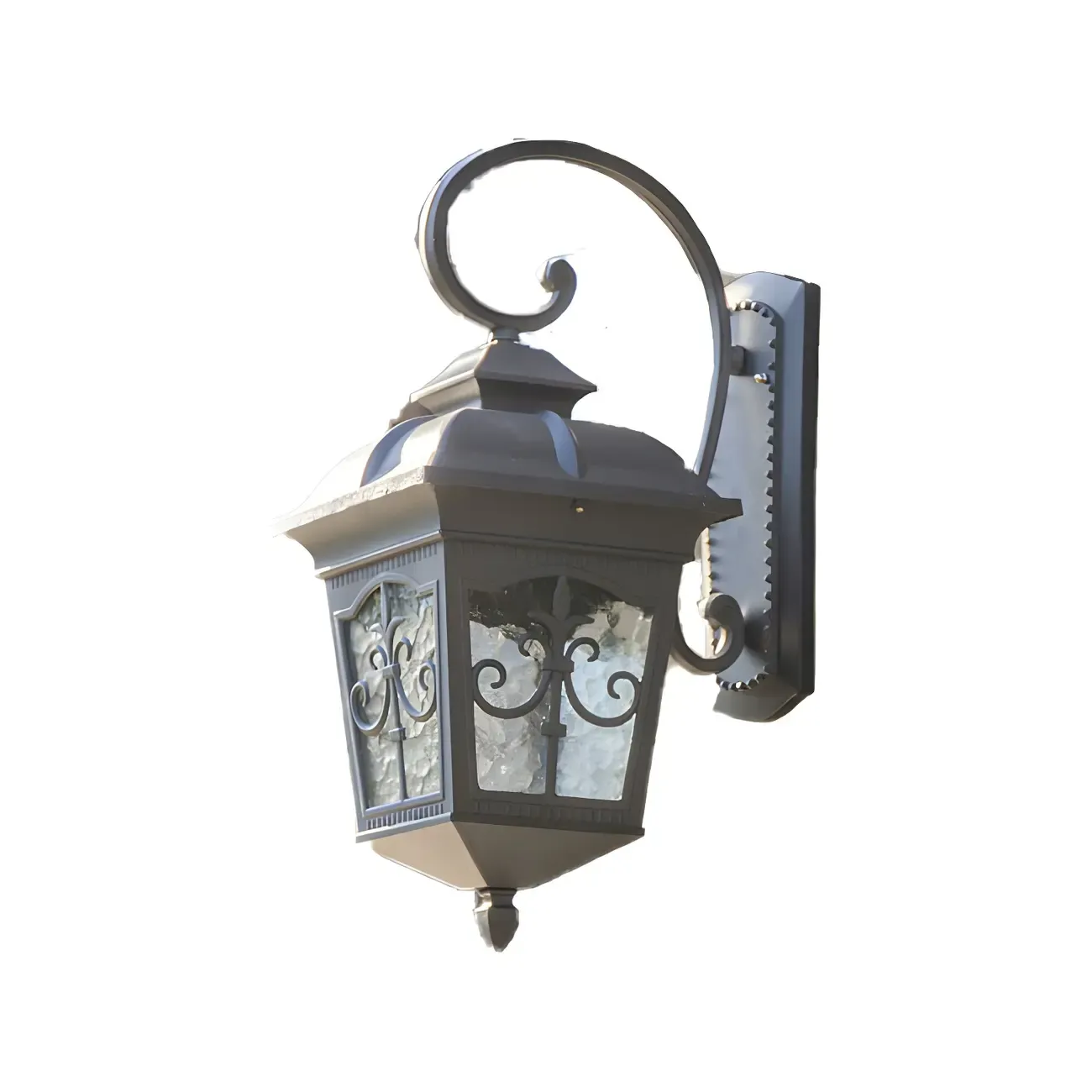 Vintage Aluminum Bronze Curved Arm Wall Light Image - 14