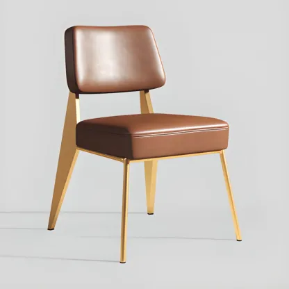 Modern Upholstered Dining Chair in Yellow with Armrest and Open Back Image - 10