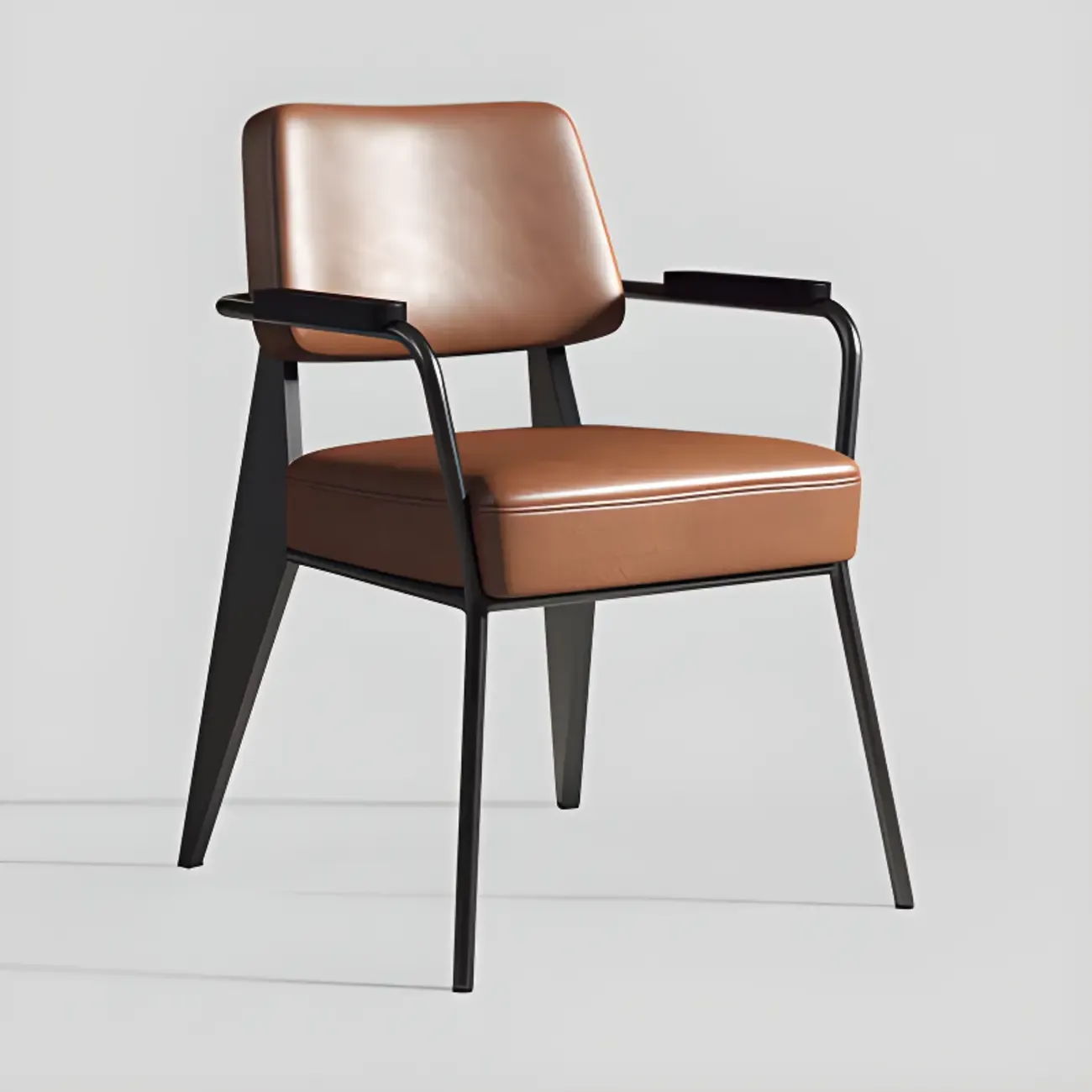 Modern Upholstered Dining Chair in Yellow with Armrest and Open Back Image - 11