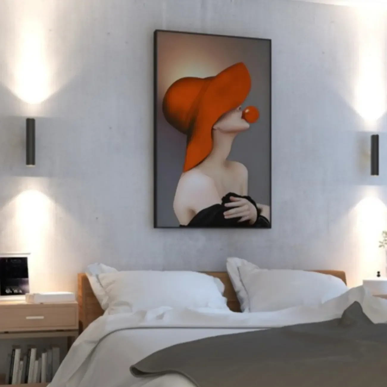Modern Cylinder Black Double Headed Bedside Wall Light Image - 1
