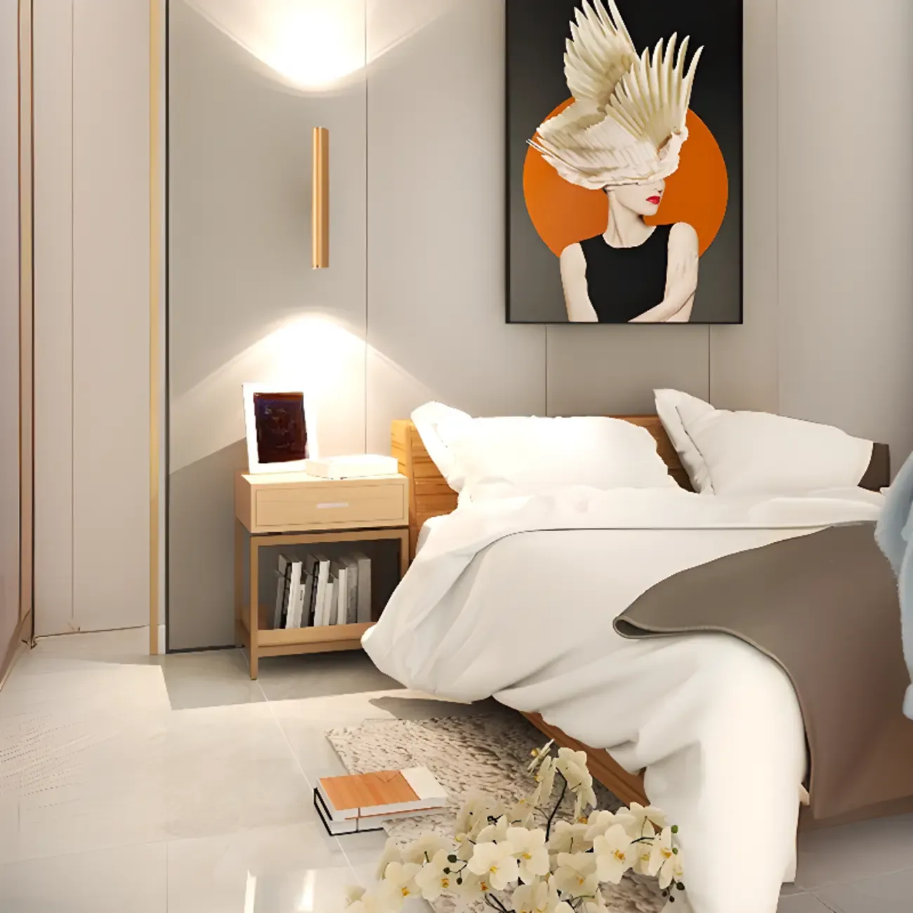 Modern Cylinder Black Double Headed Bedside Wall Light Image - 3