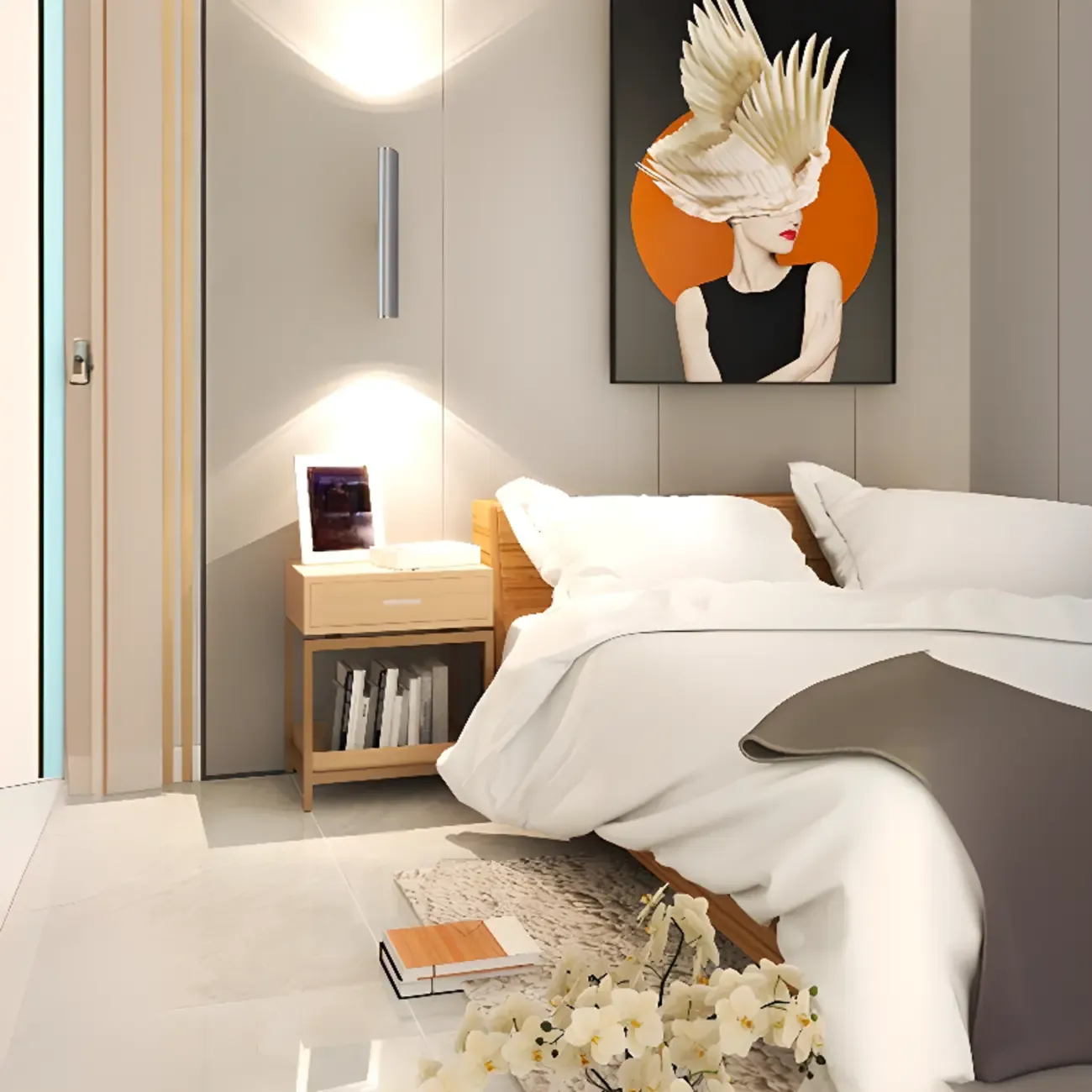 Modern Cylinder Black Double Headed Bedside Wall Light Image - 7