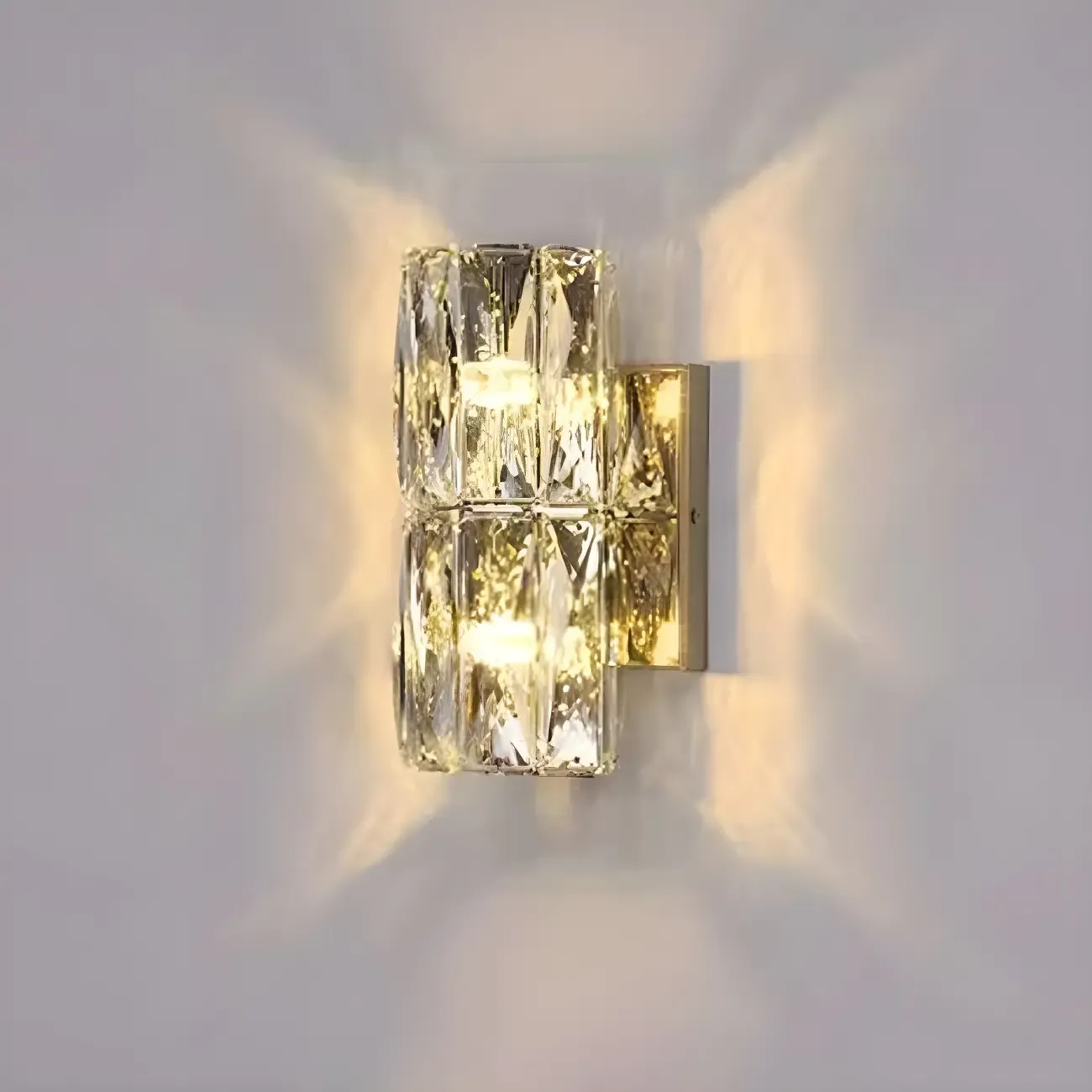 Modern Unique Cylinder Steel Wall Sconce with Crystal Image - 9