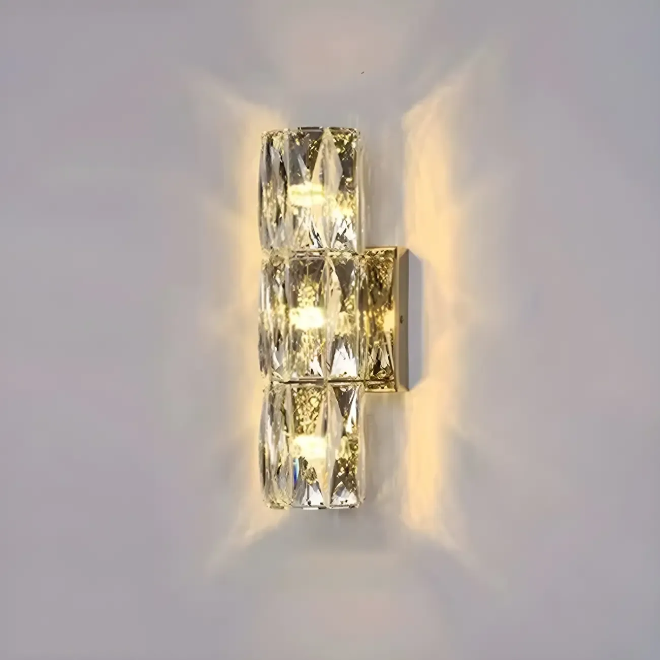 Modern Unique Cylinder Steel Wall Sconce with Crystal Image - 11