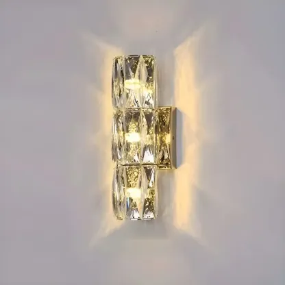 Modern Unique Cylinder Steel Wall Sconce with Crystal Image - 11