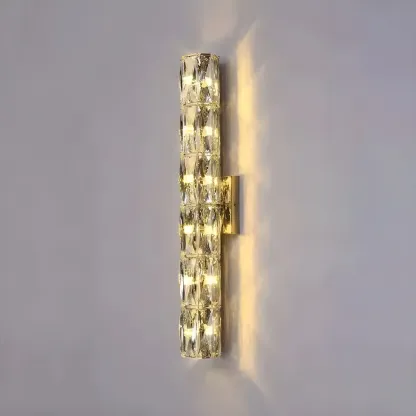 Modern Unique Cylinder Steel Wall Sconce with Crystal Image - 15