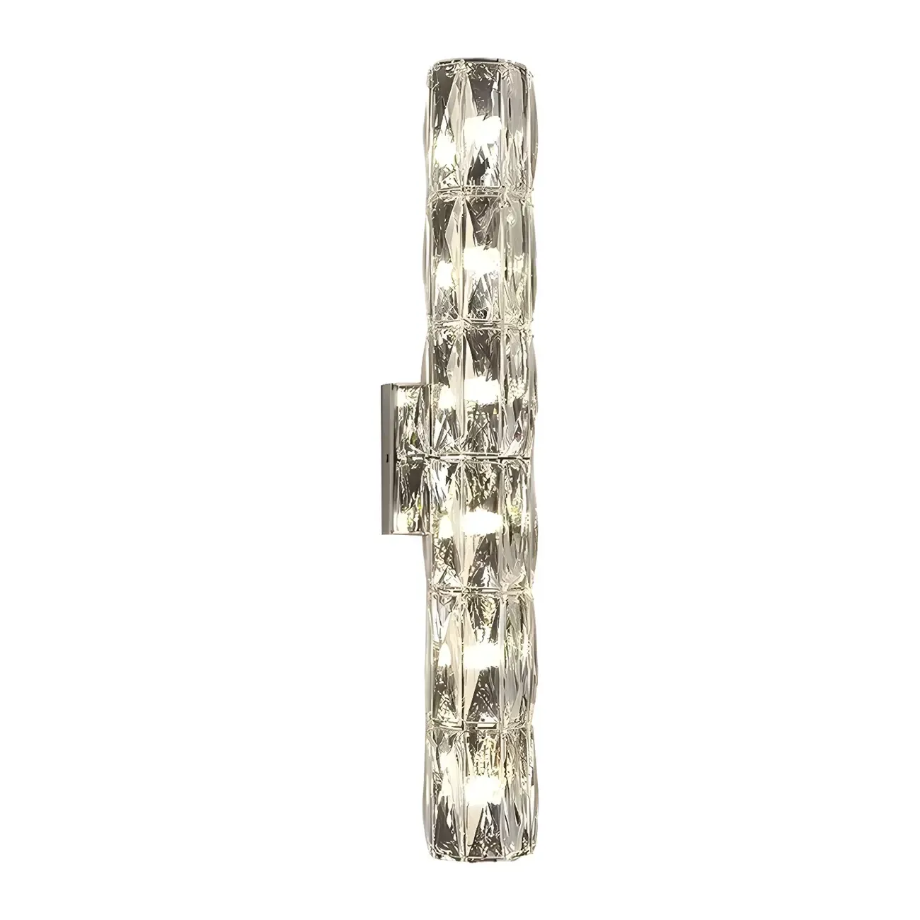 Modern Unique Cylinder Steel Wall Sconce with Crystal Image - 16