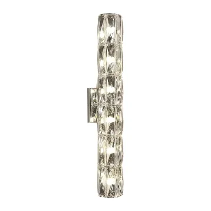 Modern Unique Cylinder Steel Wall Sconce with Crystal Image - 16