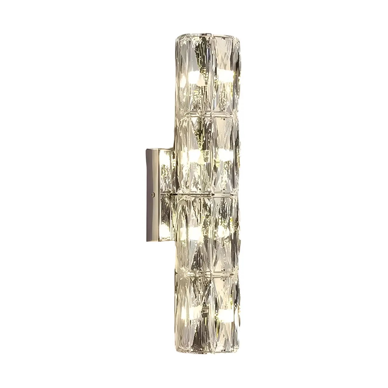 Modern Unique Cylinder Steel Wall Sconce with Crystal Image - 17 | homeyfad