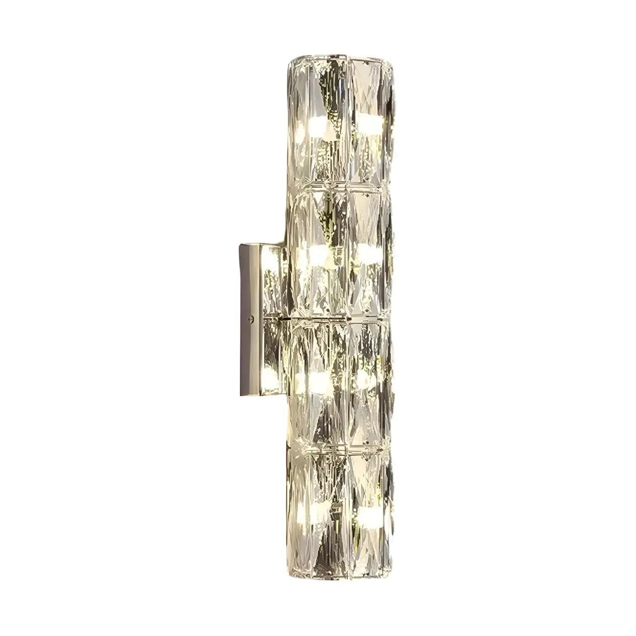 Modern Unique Cylinder Steel Wall Sconce with Crystal Image - 17