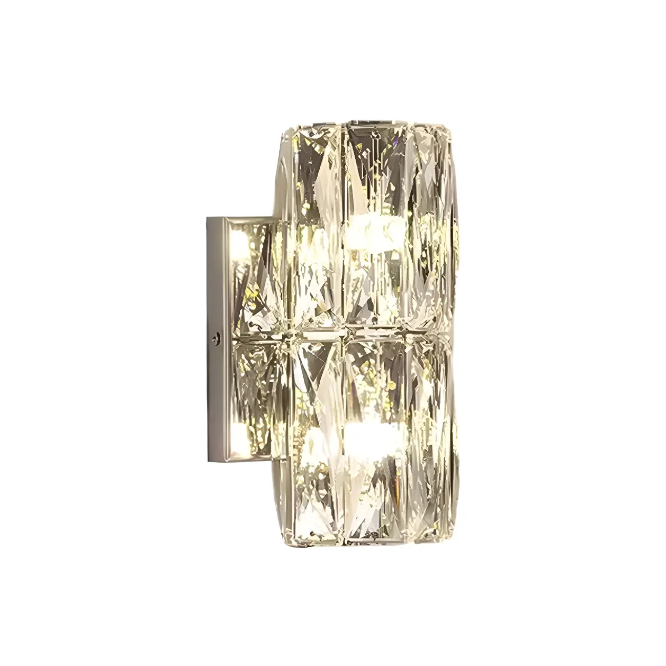 Modern Unique Cylinder Steel Wall Sconce with Crystal Image - 18 | homeyfad