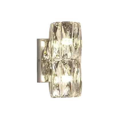 Modern Unique Cylinder Steel Wall Sconce with Crystal Image - 18
