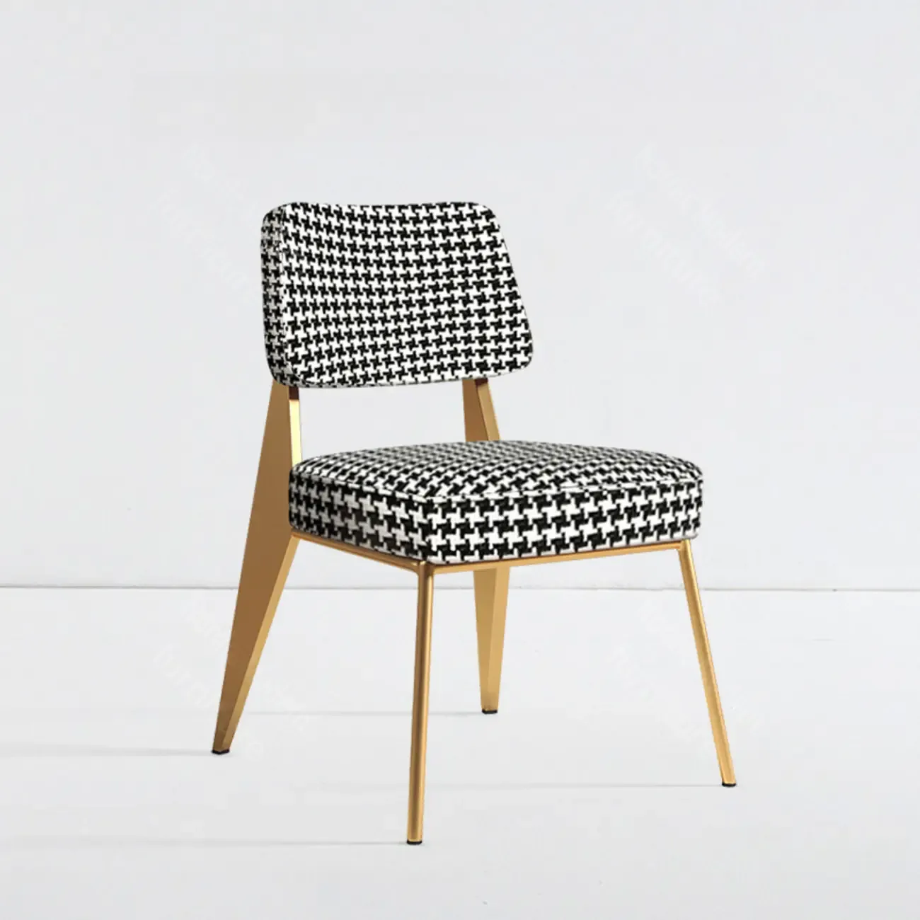 Modern Upholstered Dining Chair in Yellow with Armrest and Open Back Image - 4