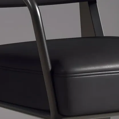 Modern Upholstered Dining Chair in Yellow with Armrest and Open Back Image - 13