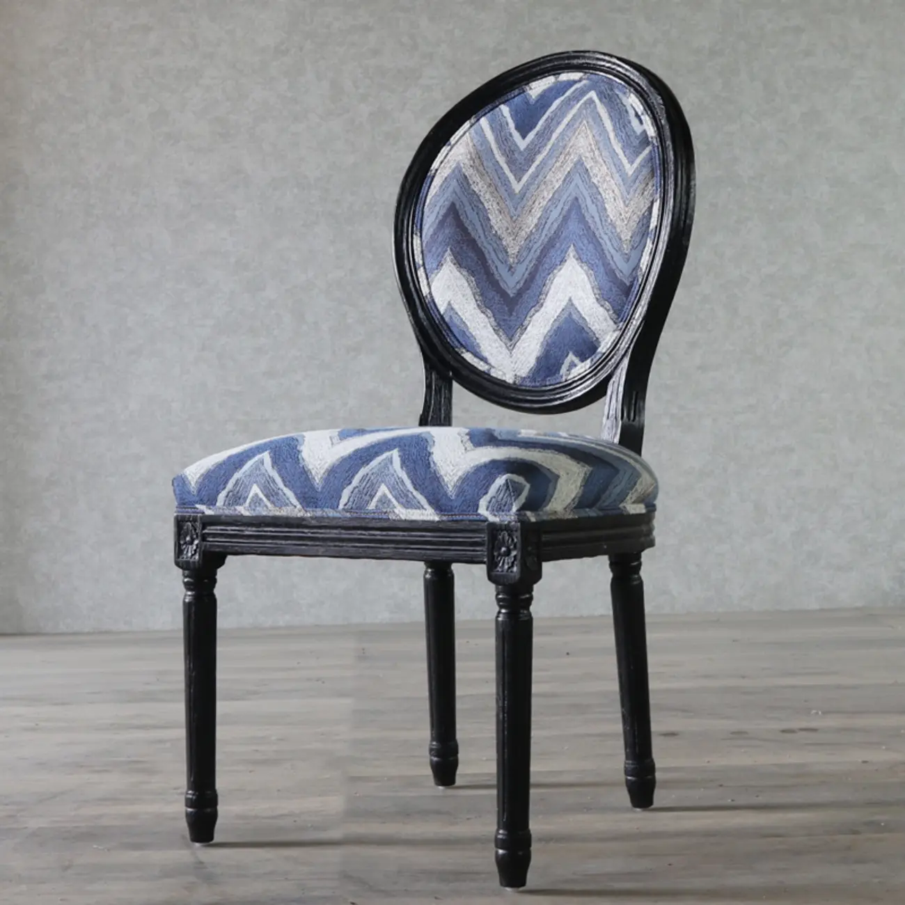 Vintage Dining Chair Faux Leather Upholstery with Back Image - 4 | homeyfad