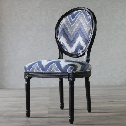 Vintage Dining Chair Faux Leather Upholstery with Back Image - 4