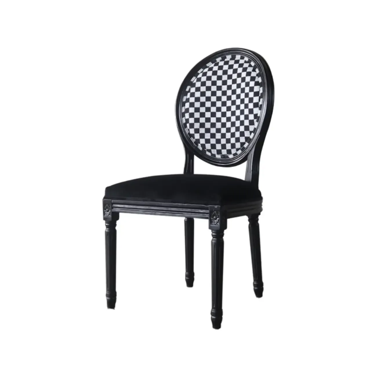 Vintage Dining Chair Faux Leather Upholstery with Back Image - 12