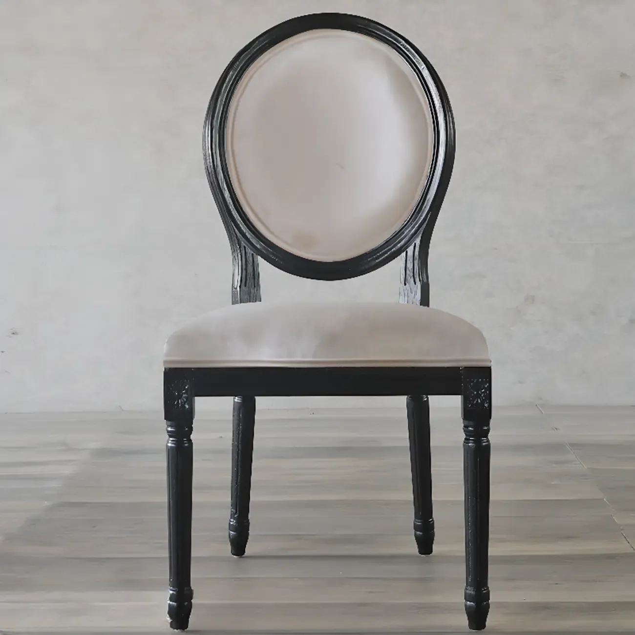 Vintage Dining Chair Faux Leather Upholstery with Back Image - 18