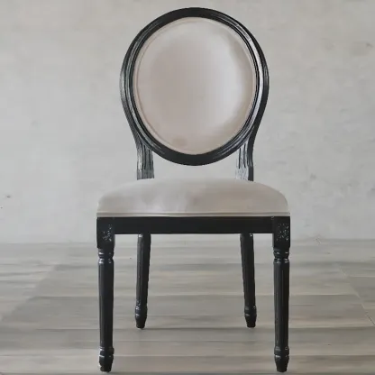 Vintage Dining Chair Faux Leather Upholstery with Back Image - 18