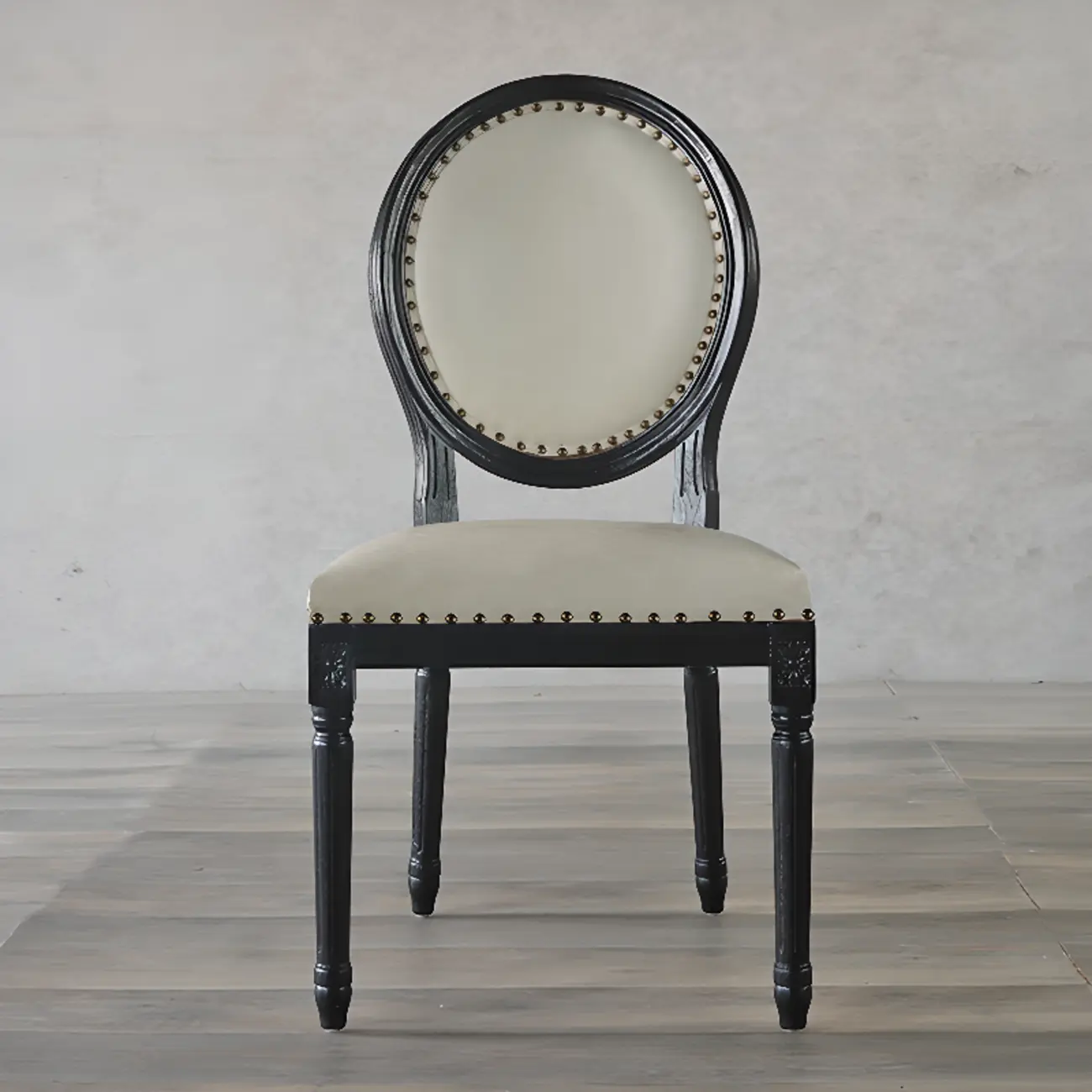 Vintage Dining Chair Faux Leather Upholstery with Back Image - 19 | homeyfad