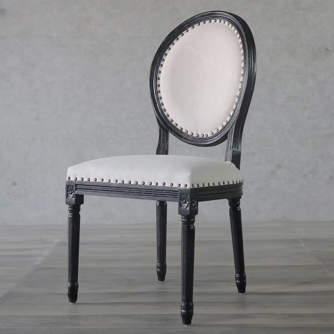 Vintage Dining Chair Faux Leather Upholstery with Back Image - 20 | homeyfad