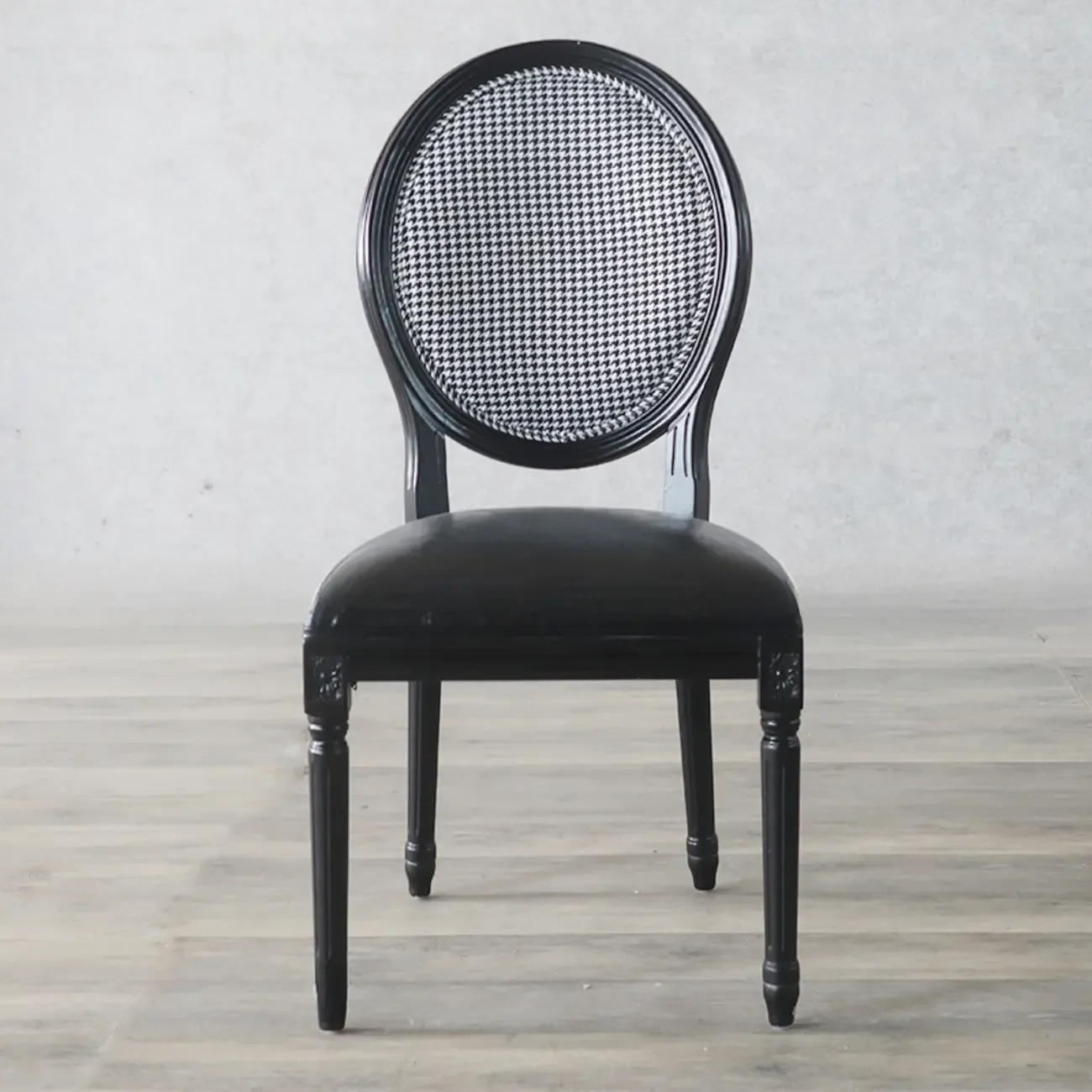 Vintage Dining Chair Faux Leather Upholstery with Back Image - 23